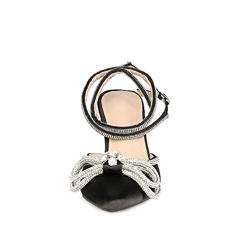 Rhinestone Ankle Strap High Heels