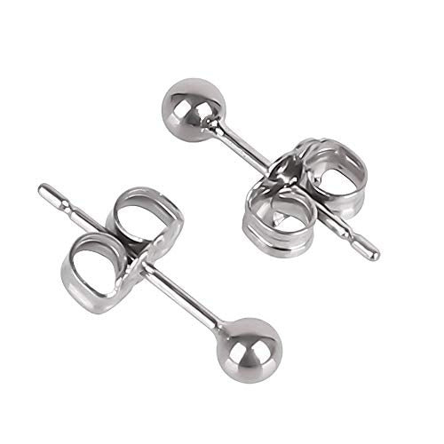 Titanium Ball Stud Earrings - High Polished