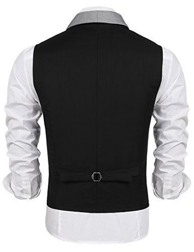 V-Neck Slim Fit Dress Vest for Men