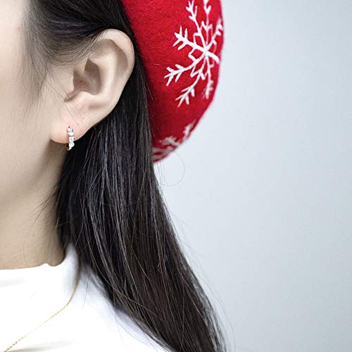 CZ Love Heart Sleeper Hoop Earrings for Women