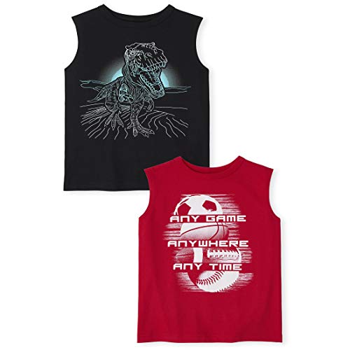 TCP Boys Graphic Muscle Tank Top, 2-Pack, Multi CLR, L