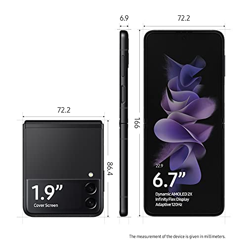 Samsung Galaxy Z Flip 3 5G Unlocked Android Smartphone - 128GB Phantom Black