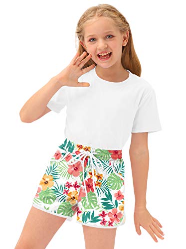 Soft Tropical Floral Boardshorts for Girls (BesserBay)