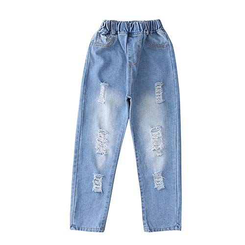 Skinny Ripped Distressed Denim Pants for Girls