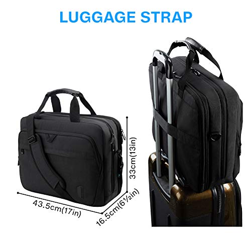 17.3 Inch Laptop Bag,BAGSMART Expandable Briefcase Computer Bag Men Women Lockable,Black