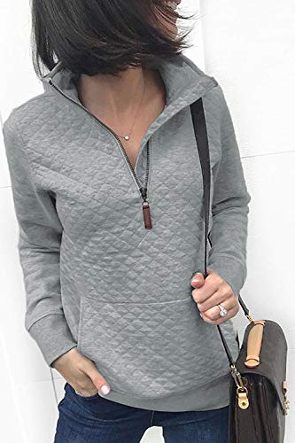 Quilted Pattern Zipper Sweatshirt