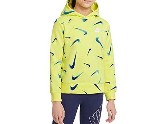Nike Girls' 3D Printed Sportswear Hoodie in Zitron