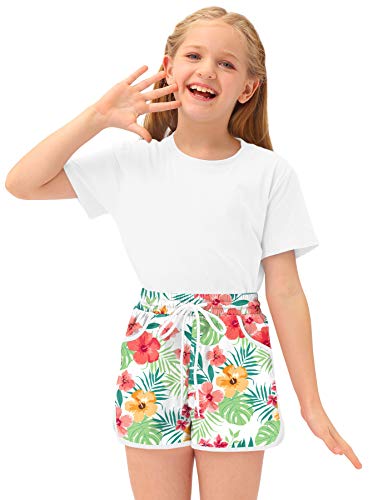 Soft Tropical Floral Boardshorts for Girls (BesserBay)