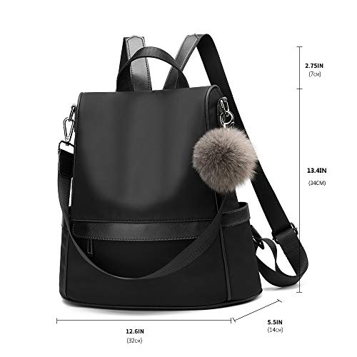 Fashionable Black Nylon Backpack Purse