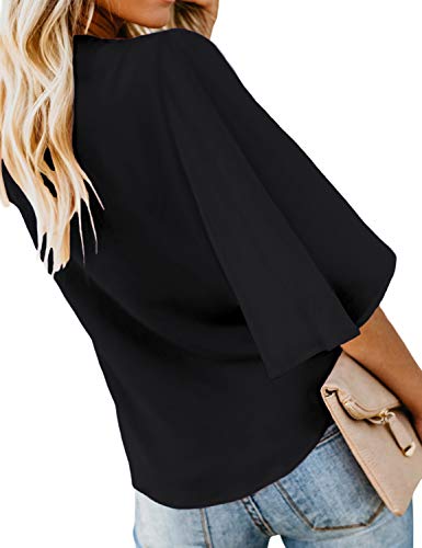 Luvamia Women's Ruffle Tie Knot Blouse