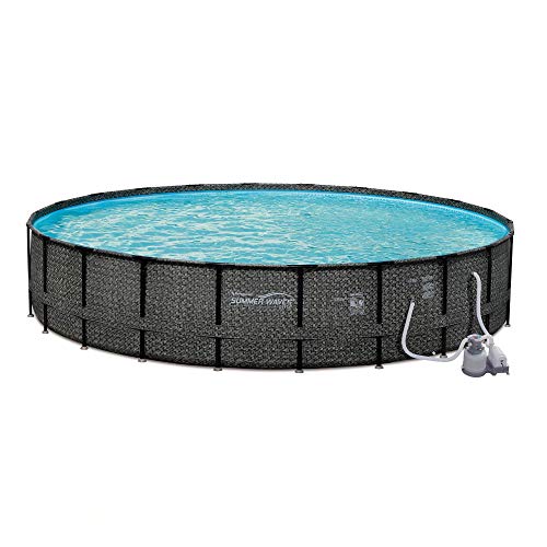 Summer Waves 24ft Elite Round Above Ground Pool Set with Pump, Cover & Accessories