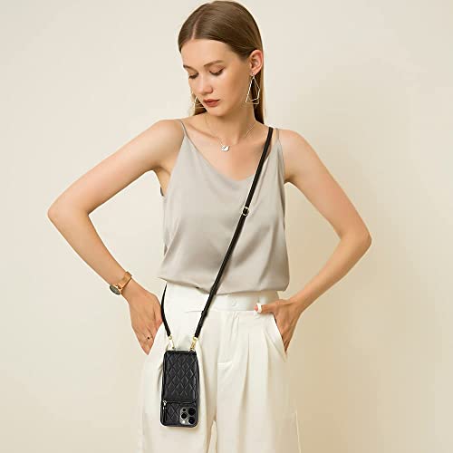 iPhone 12 Pro Max Wallet Case with Crossbody Strap