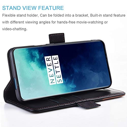 KEZiHOME OnePlus 7T Pro Leather Wallet Case with RFID Blocking