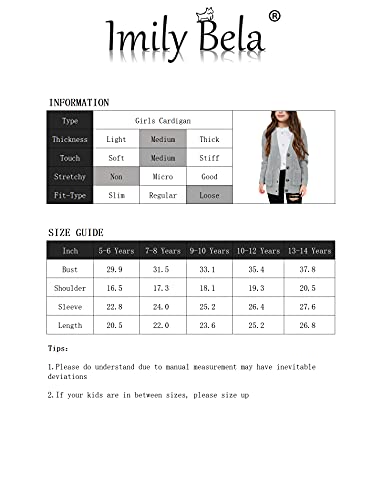 Imily Bela Girls' Black Knit Cardigan with Pockets