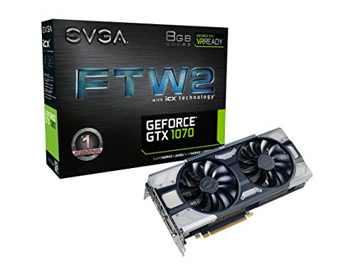 EVGA GeForce GTX 1070 FTW2 Gaming Optimized Airflow Design Graphics Card