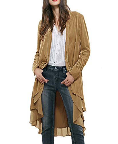 R.Vivimos Asymmetric Long Velvet Blazers Coat