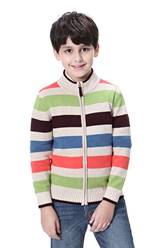 BASADINA Boy's Striped Sweater Cardigan, Yellow
