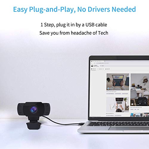 1080P Webcam with Microphone, Wansview USB 2.0 Computer Web Camera