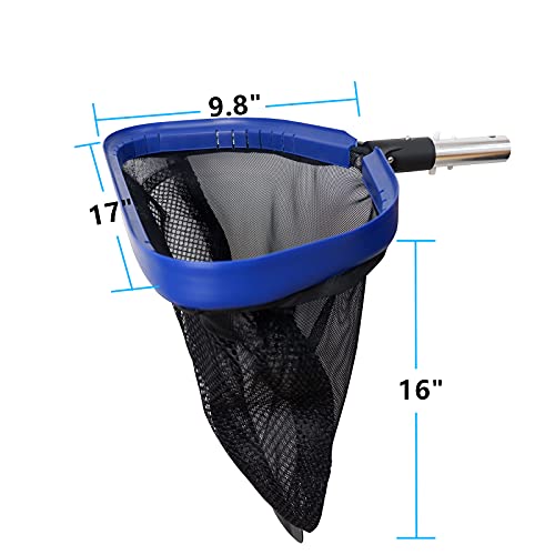 Poolvio Heavy Duty Leaf Skimmer with Deep Net Bag & Aluminum Frame