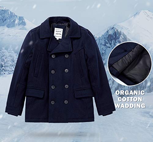 SOLOCOTE Boys' Double Breasted Pea Coat