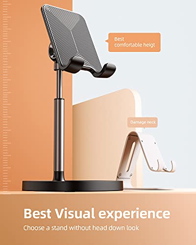 LISEN Cell Phone Stand, Angle Height Adjustable Phone Stand for Desk, Phone Holder Stand