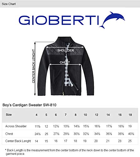 Gioberti Boys' Knitted Cardigan Sweater, Coffee, Size 10