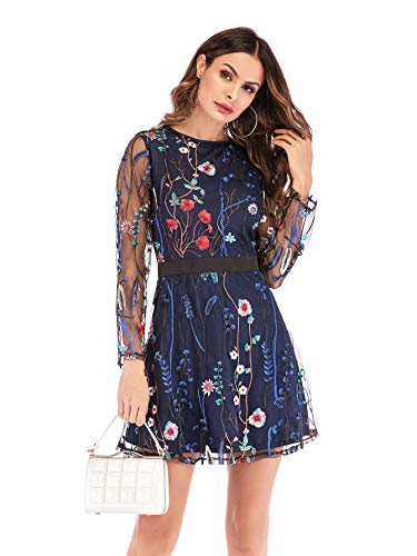Floral Embroidery Party Dress