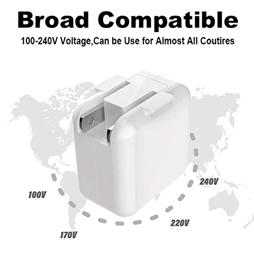 Original 2.4A 12W USB Wall Charger and 2 Pack Charging Cable for iPhone and iPad