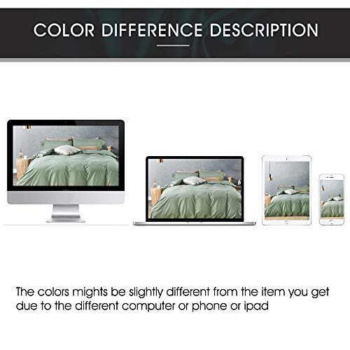 JELLYMONI Green Cotton Duvet Cover Set, Queen Size