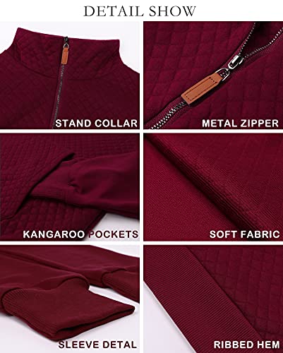 Quilted Pattern Zipper Sweatshirt