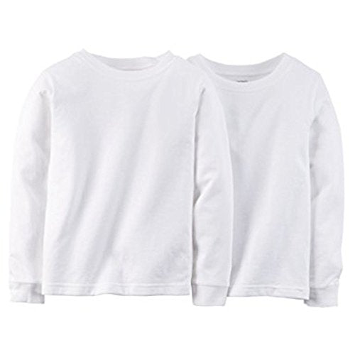 Carter's Little Boys' Long Sleeve Cotton Undershirts, White (2-Pack)