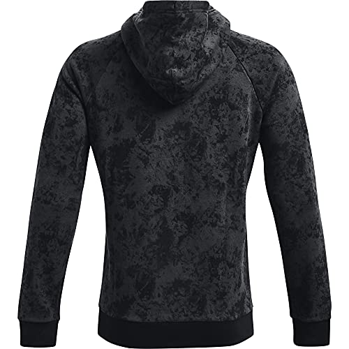 Under Armour Men's Rival Fleece Cloud Dye Hoodie , Black (001)/White , Medium