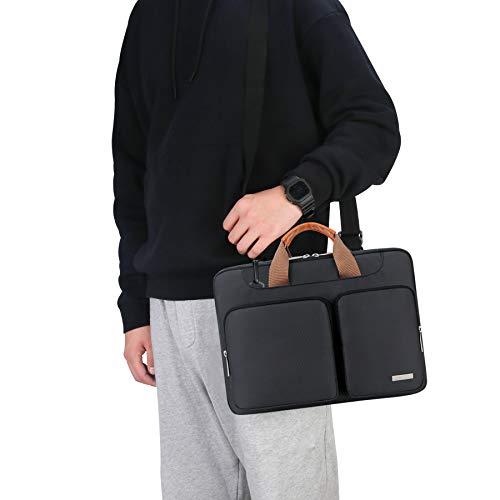 Lacdo 360° Protective Laptop Shoulder Bag Sleeve Case for 13 Inch New MacBook Air | MacBook Pro Touch Bar 2016-2021 | Surface Book 3 2 | MacBook Pro Retina 2012-2015 | 13