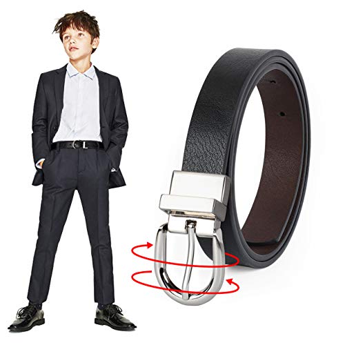 JASGOOD Reversible Kids Belt (Black/Coffee)