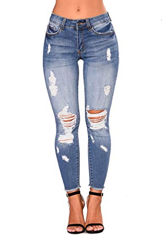 Women's High Waist Ripped Jeans