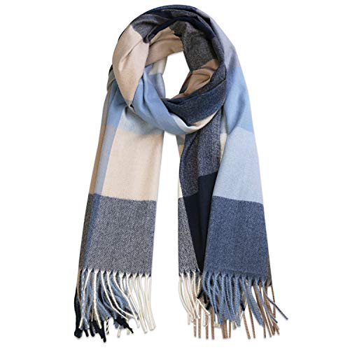 SOJOS Classic Tartan Cashmere Scarf