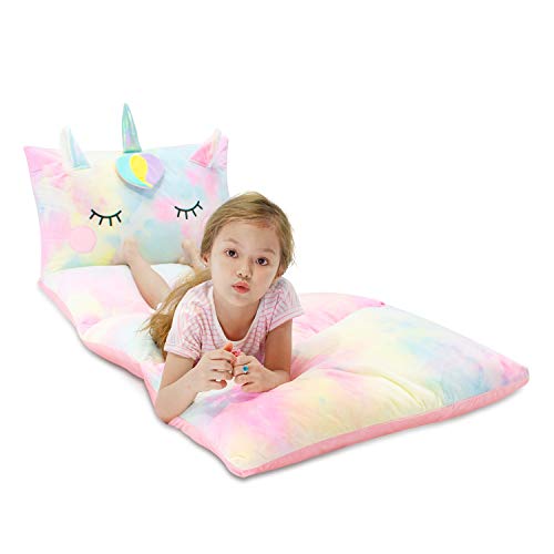Yoweenton Unicorn Kids Floor Pillows Bed Seat Cover - Cover ONLY