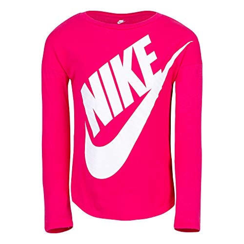 Nike Girls' Long Sleeve Graphic Tee, Rush Pink, Size 6