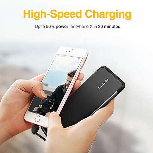 Luxtude 5000mAh Portable Charger with Built-in Lightning Cable for iPhone