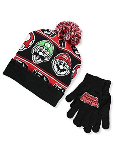 Super Mario Boys Beanie Set (Black)