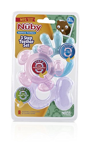 Nuby 3 Step Soothing Teether Set, BPA-Free