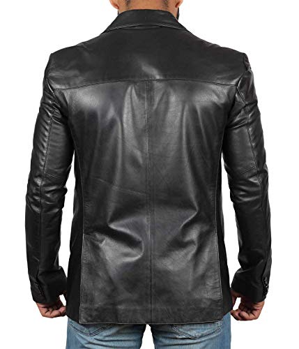 Men's Black Lambskin Blazer, L