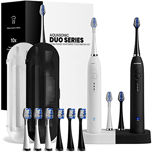 AquaSonic Duo Dual Handle Electric Toothbrush Set