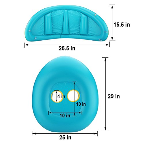 Inflatable Baby Float Swimming Ring with Sun Canopy, Inflator Pump & Waterproof Travel Bag