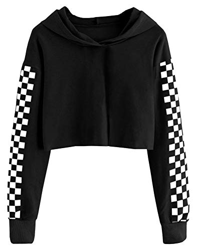 Imily Bela Kids Plaid Crop Sweatshirt