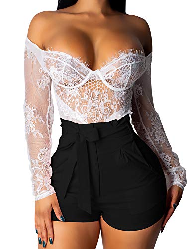 Ruffle Bow Tie High Waist Shorts