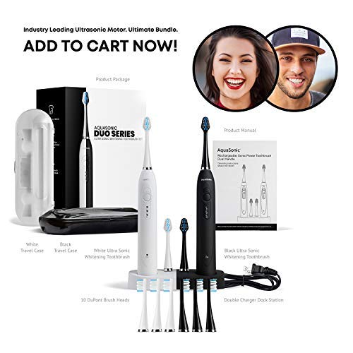 AquaSonic Duo Dual Handle Electric Toothbrush Set