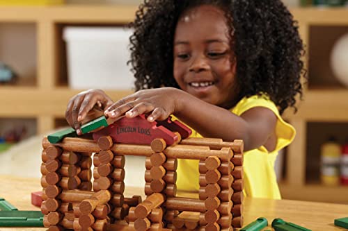 Lincoln Logs 100th Anniversary Tin - 111 Pieces Real Wood Logs - Ages 3+