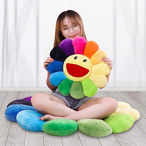 Flower Plush Sunflower Seating Cushion - Rainbow