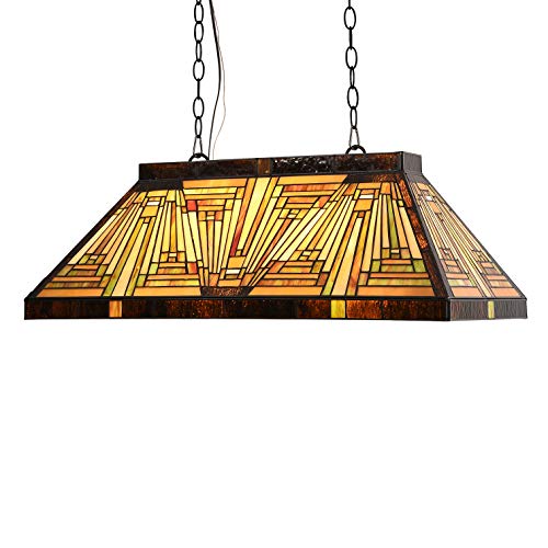 ARTZONE Tiffany Stained Glass Pool Table Light Fixture